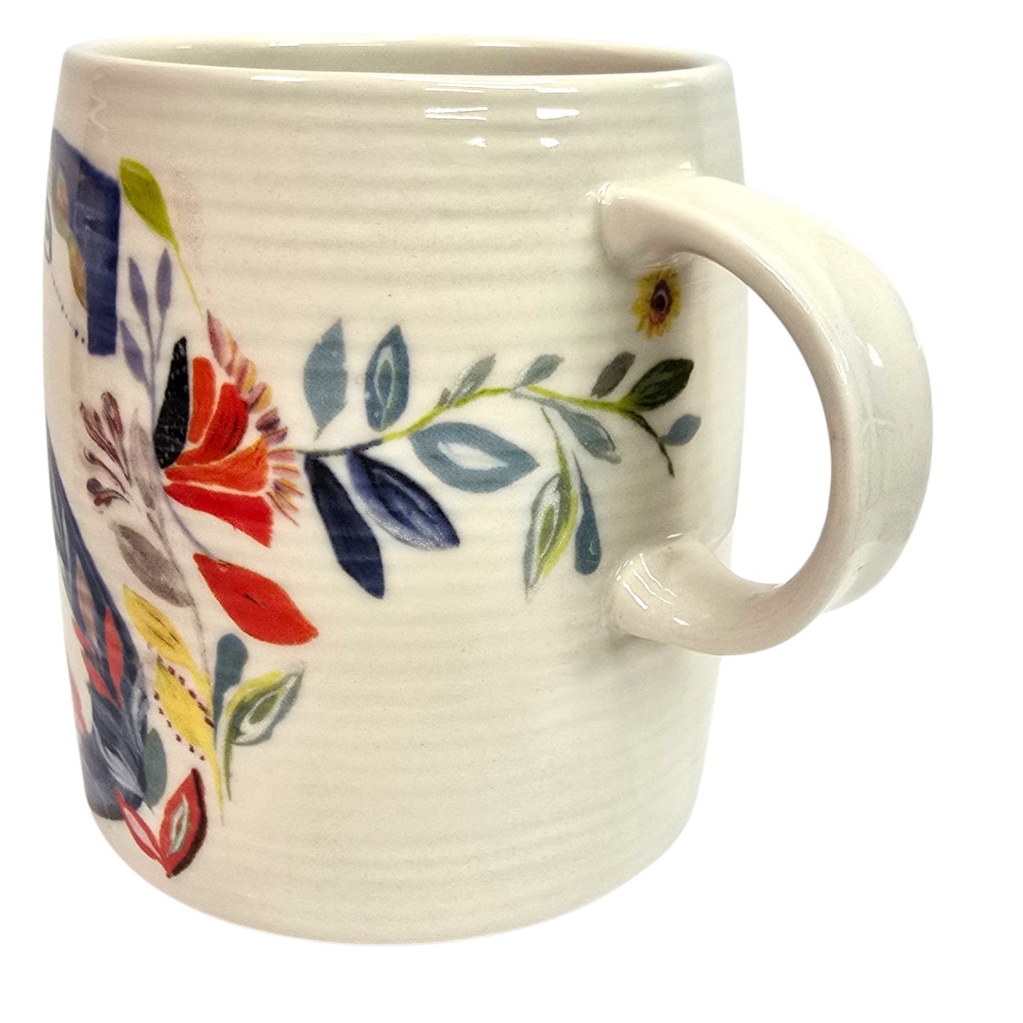 Anthropologie Petal Palette Monogram Mug Letter S Floral Starla M. Halfmann