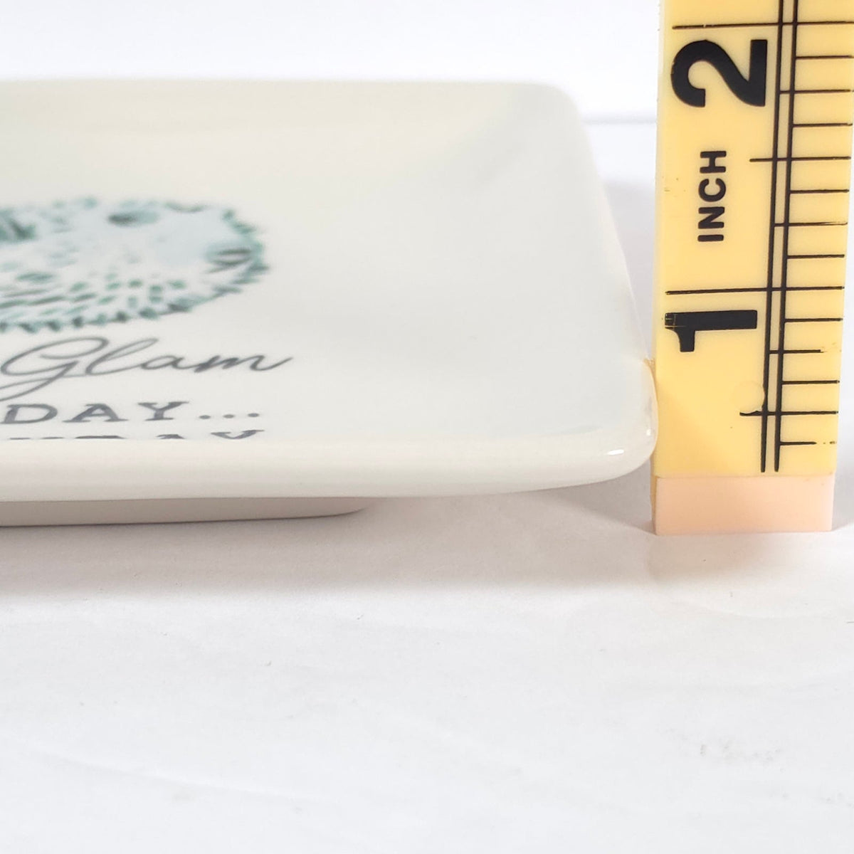Chad Barrett Full Glam Pufferfish Square Trinket Dish Ceramic