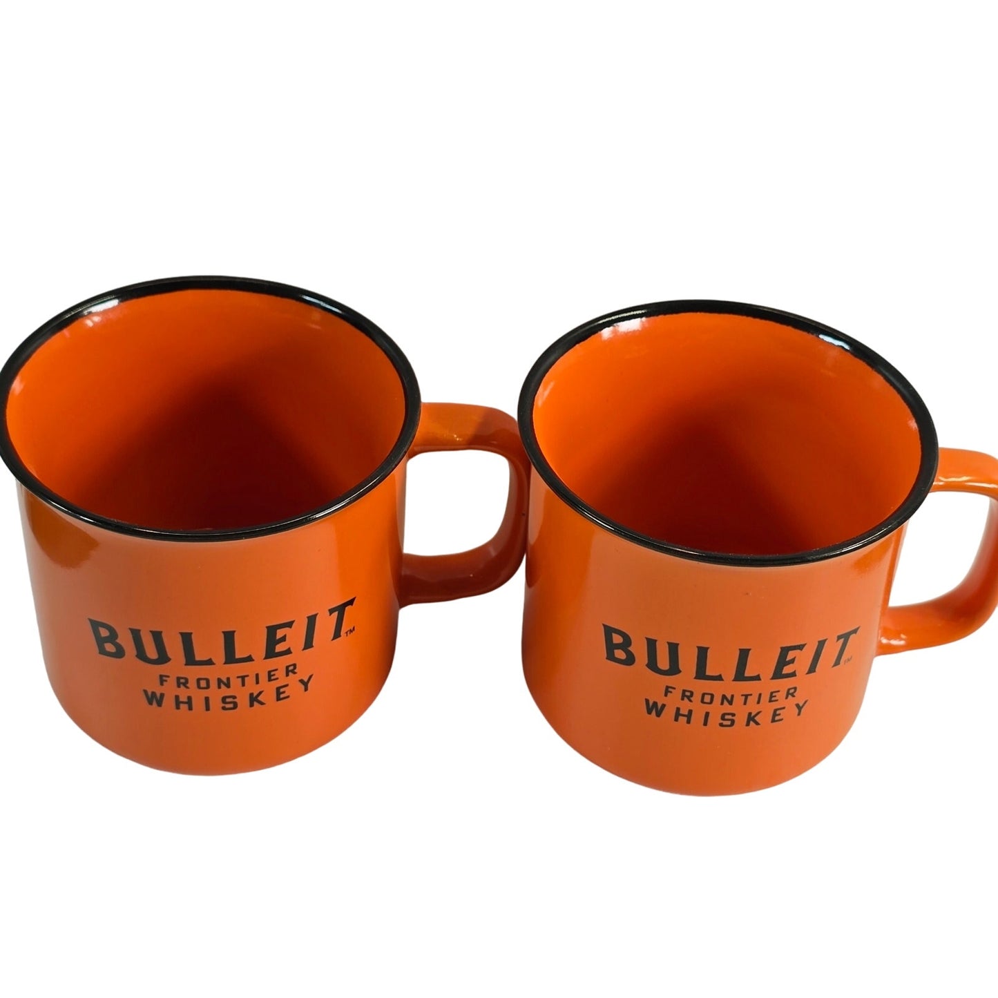 Set of 2 Vintage Bulleit Frontier Whiskey Ceramic Collectible Mugs