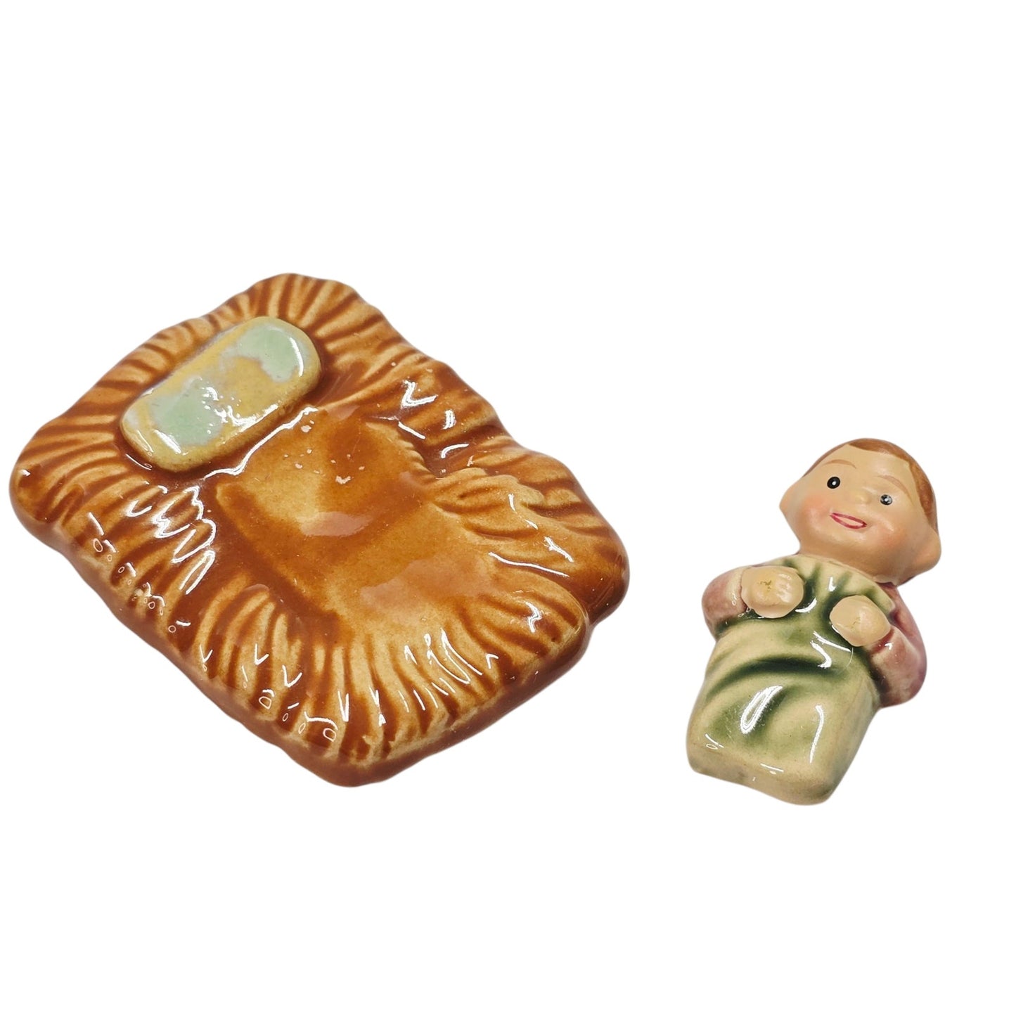 Vtg JC Penney Home Collection Nativity 8pc Glazed Figures Christmas Decor AS IS