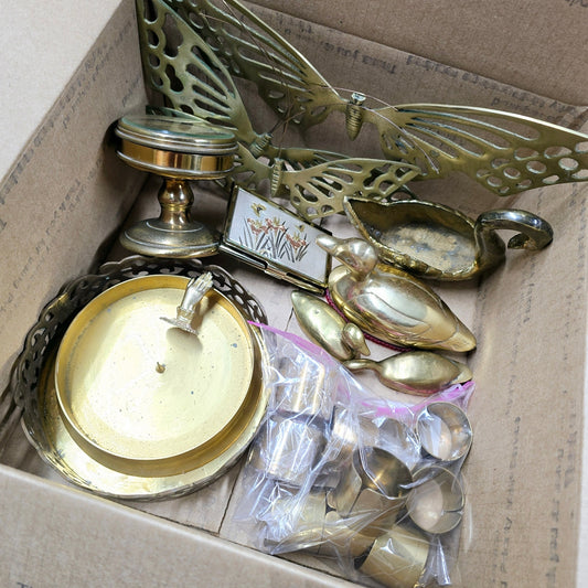 BRASS, BIRDS, and BUTTERFLIES - LARGE FLAT RATE HEAVY BOX LOT