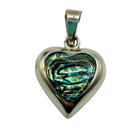 (Reserved for Customer) 925 Sterling Silver with Bezel Setting Abalone Inlay Pendant Statement Piece