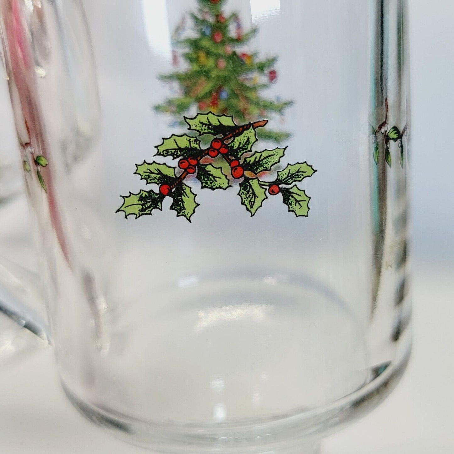 Set of 4 Vintage Spode Christmas Tree Mugs, Spode Irish Coffee Mugs, Gold Rim