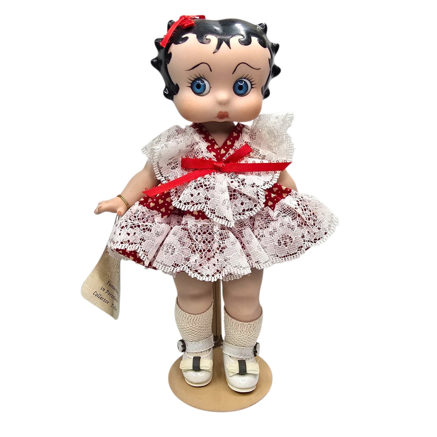 (Reserved for Customer) Fantasies in Porcelain Betty Boop Doll – 9.5" Red Lace Dress – Connie’s Dolls – Vintage