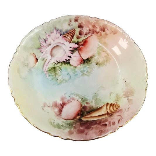 Antique Haviland France Limoges Hand Painted Seashell Plate
