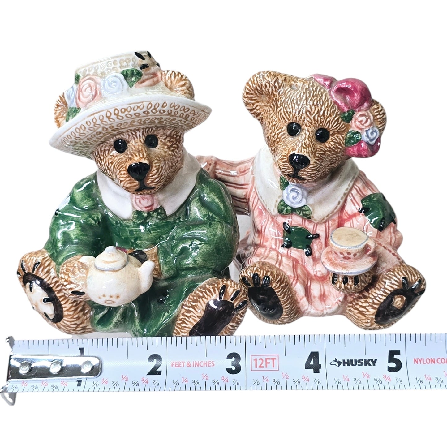 Vintage Boyds Bears Bearware Pottery Emma & Bailey Tea Time Salt & Pepper Shakers