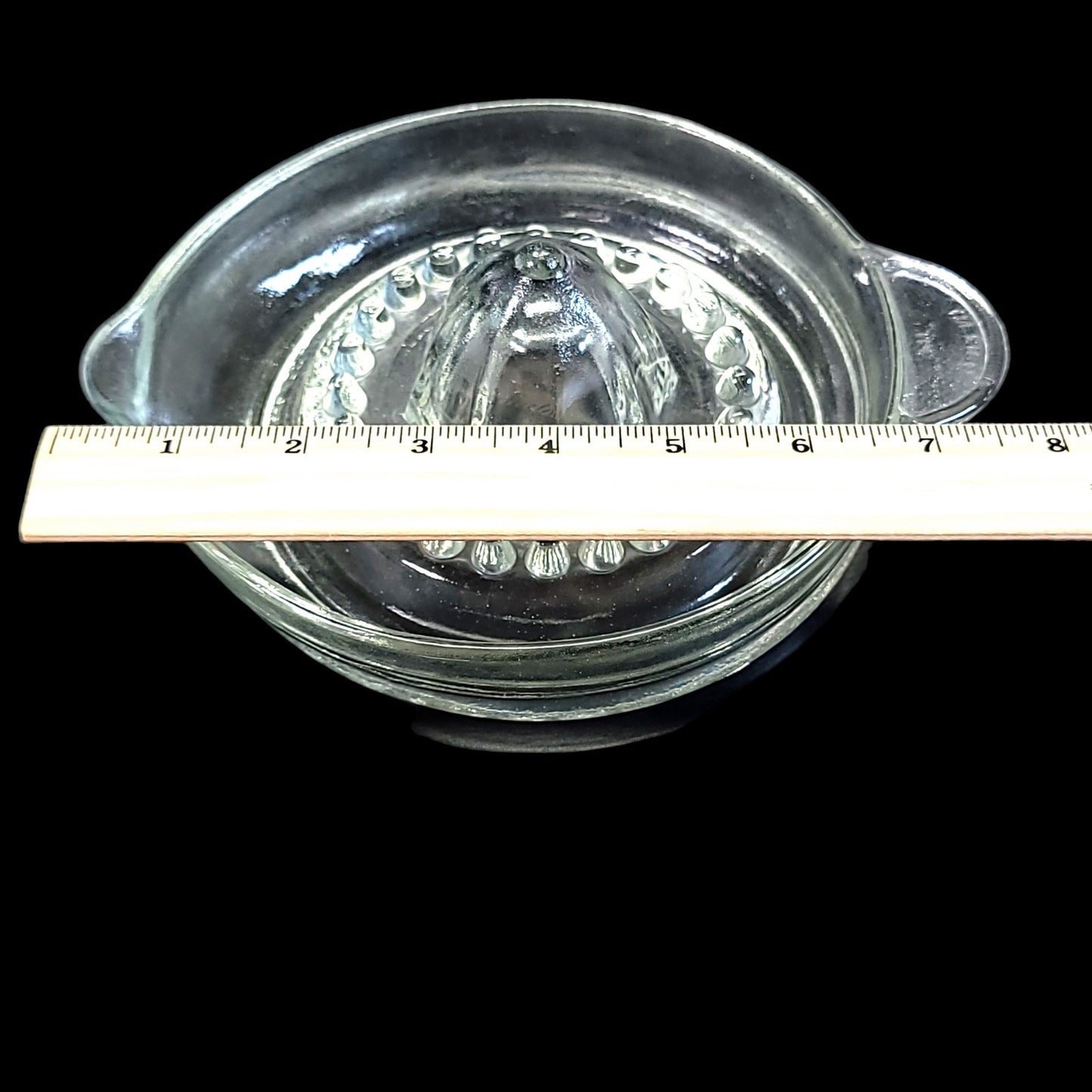 Large Vintage Mexico TPC Glass Reamer Juicer Hob Knob Design with Pour Spout 7.75" W