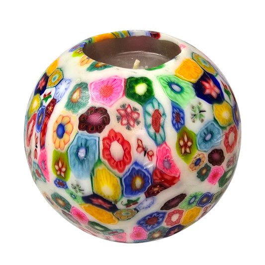 Millefiori Wax Candle Colorful Mosaic Pattern Floral Italian Style Scented Glows