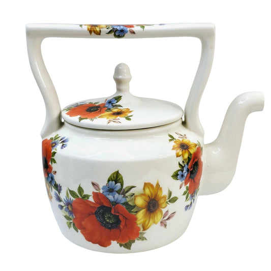 Vintage Arthur Court Teapot, England, Floral Print