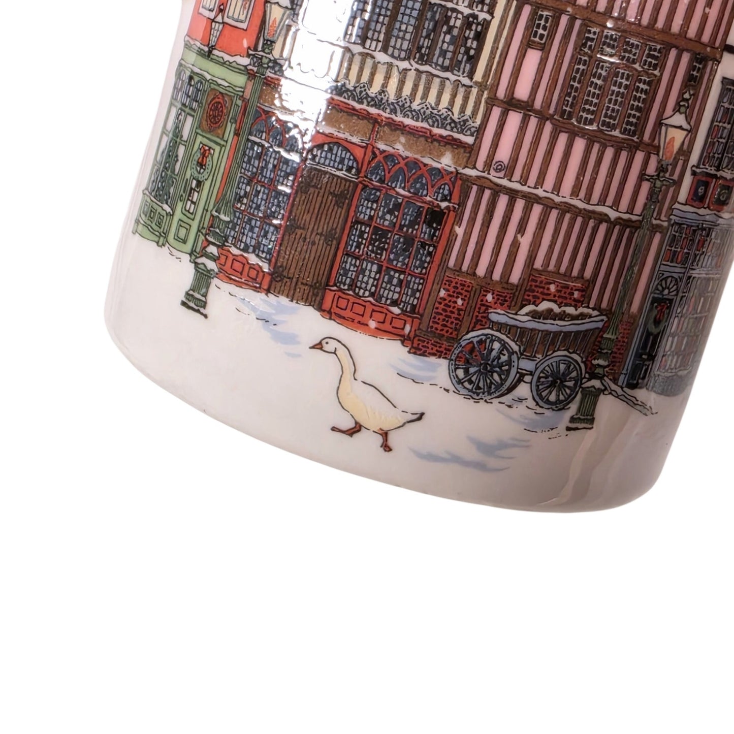Dunoon Scotland Fine Bone China Mug Sue Scullard Village Street Geese Cup