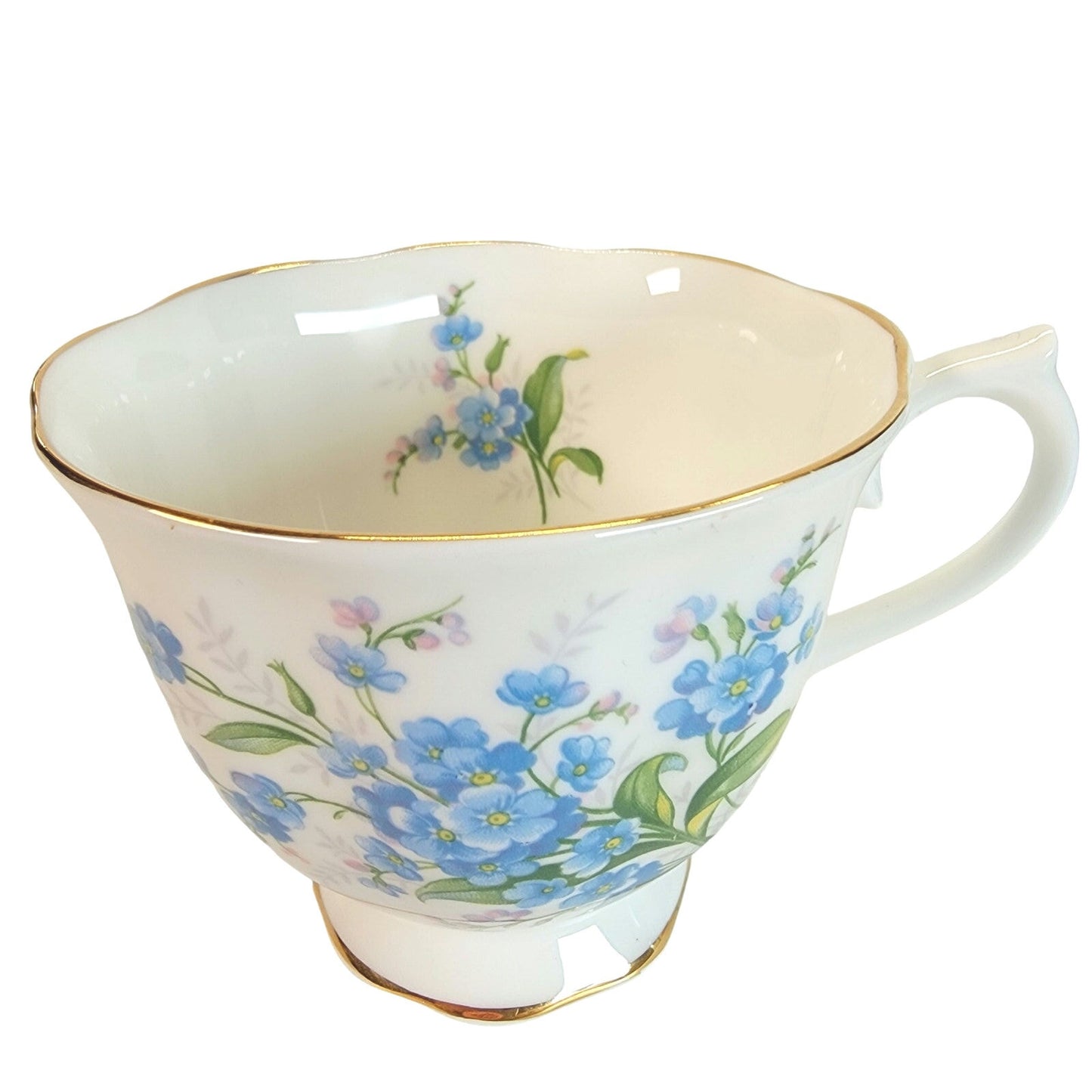 Royal Albert Forget Me Not Teacup & Saucer China Blue White Hampton Made England