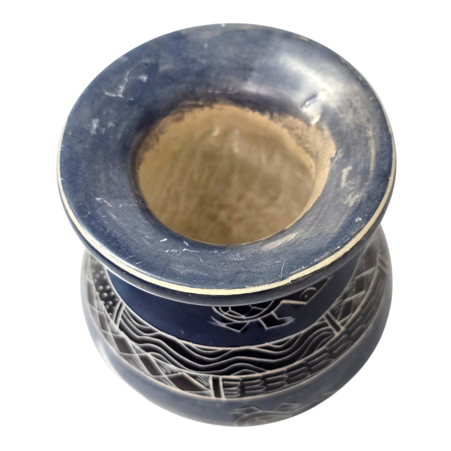 Soapstone Turtle Vase Carved Tribal Etched Animal Motif Decorative Collectible