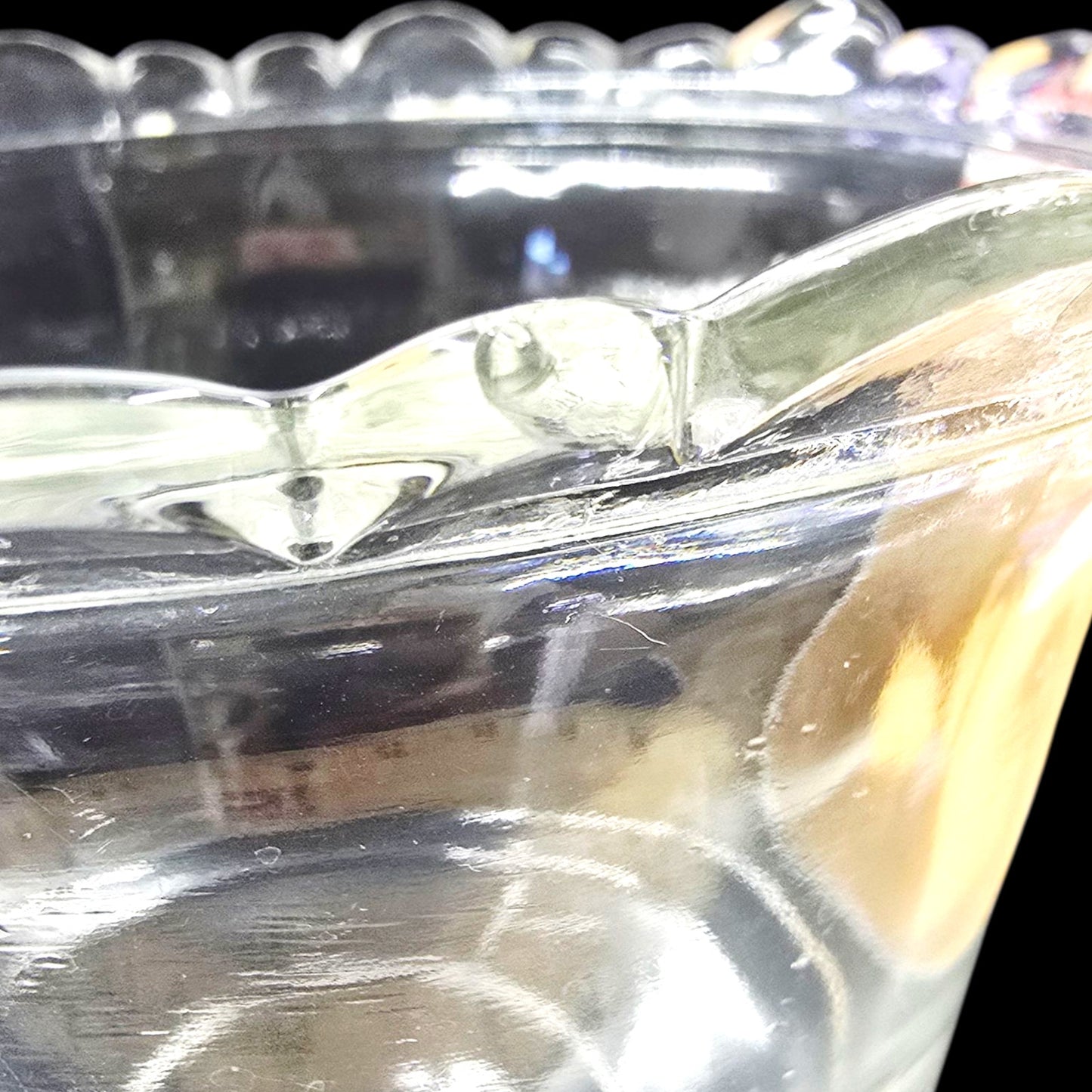 "Three Faces" pattern Frosted Glass Pedestal Compote late 1800's Early 1900's