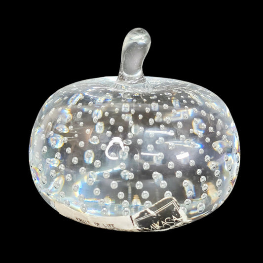Mikasa Glass Apple Paperweight "Fruits of Life" Bullicante Control Bubbles