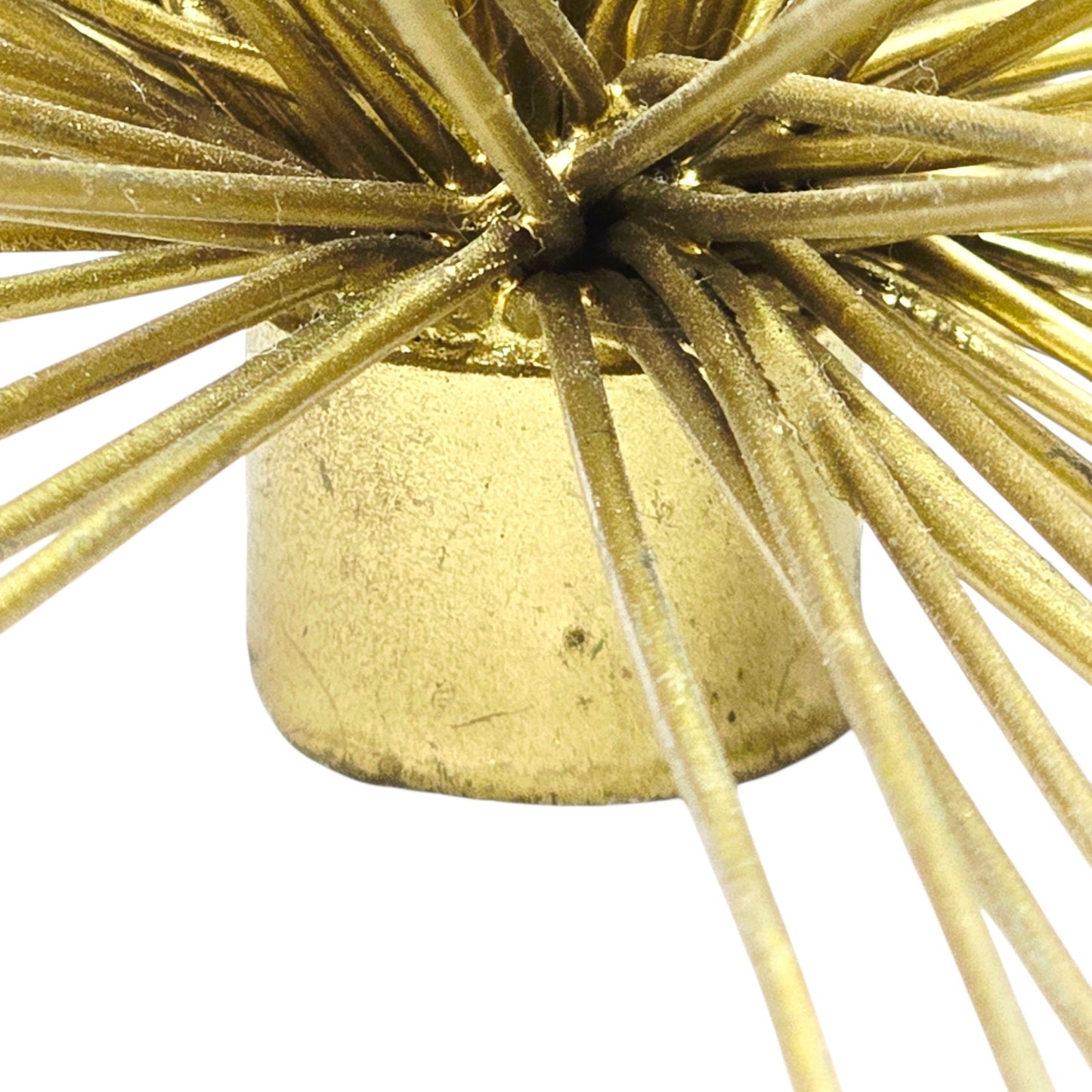 Two's Company Atomic Starburst Wall Art Set of 2 MCM Style Gold Urchin Brass
