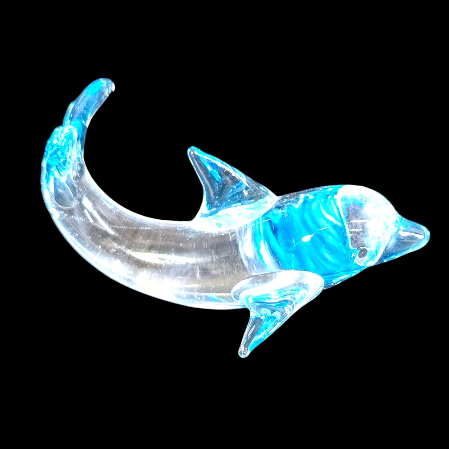 Tiny Hand-Blown Art Glass Dolphin