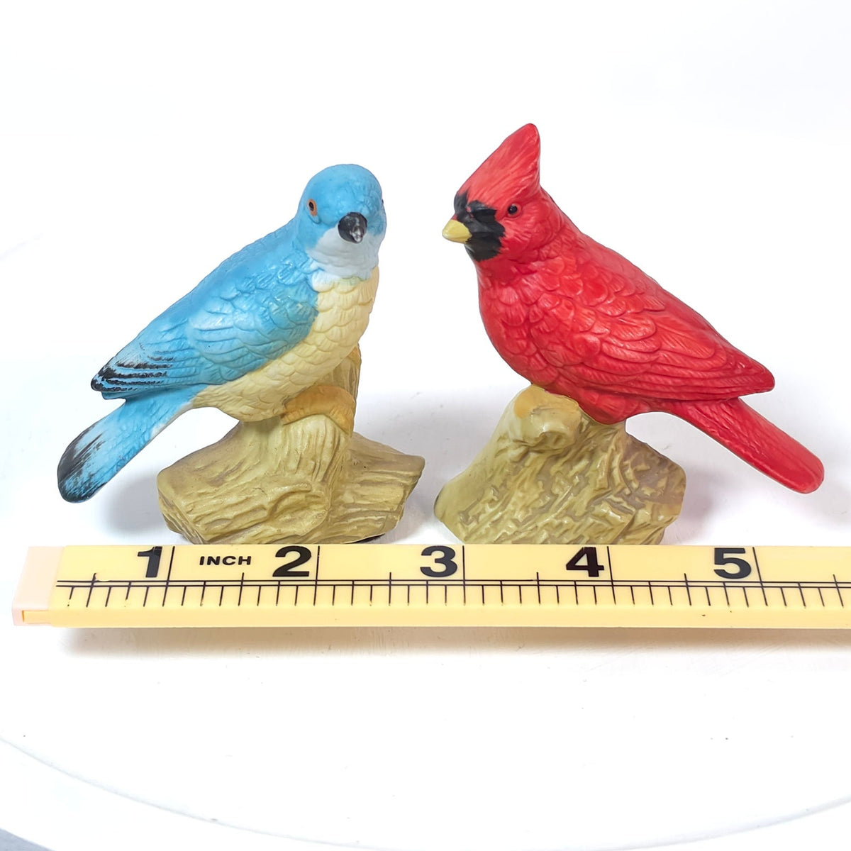 Whitney Designs Porcelain Bird Figurines Red Cardinal Bluebird Pair Taiwan