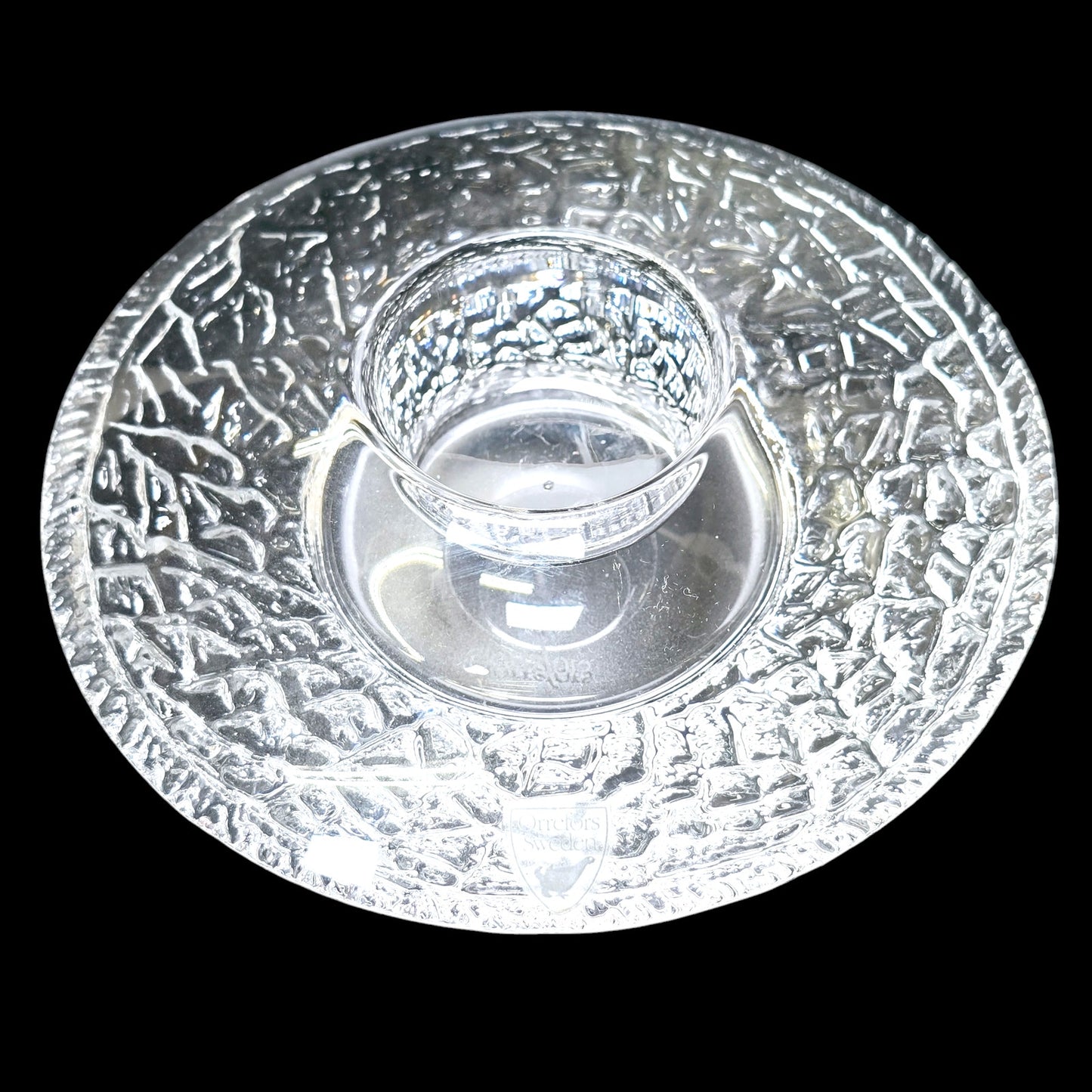 Orrefors Crystal Discus Votive Candle Holder