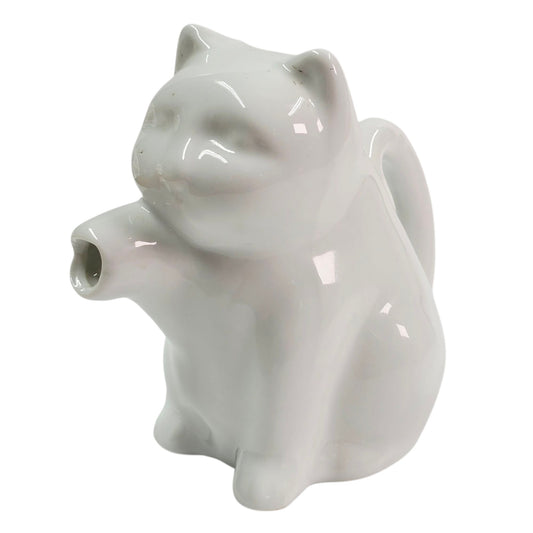 Tiny Kitty Cat Creamer White Porcelain Cat Creamer Mini Pitcher