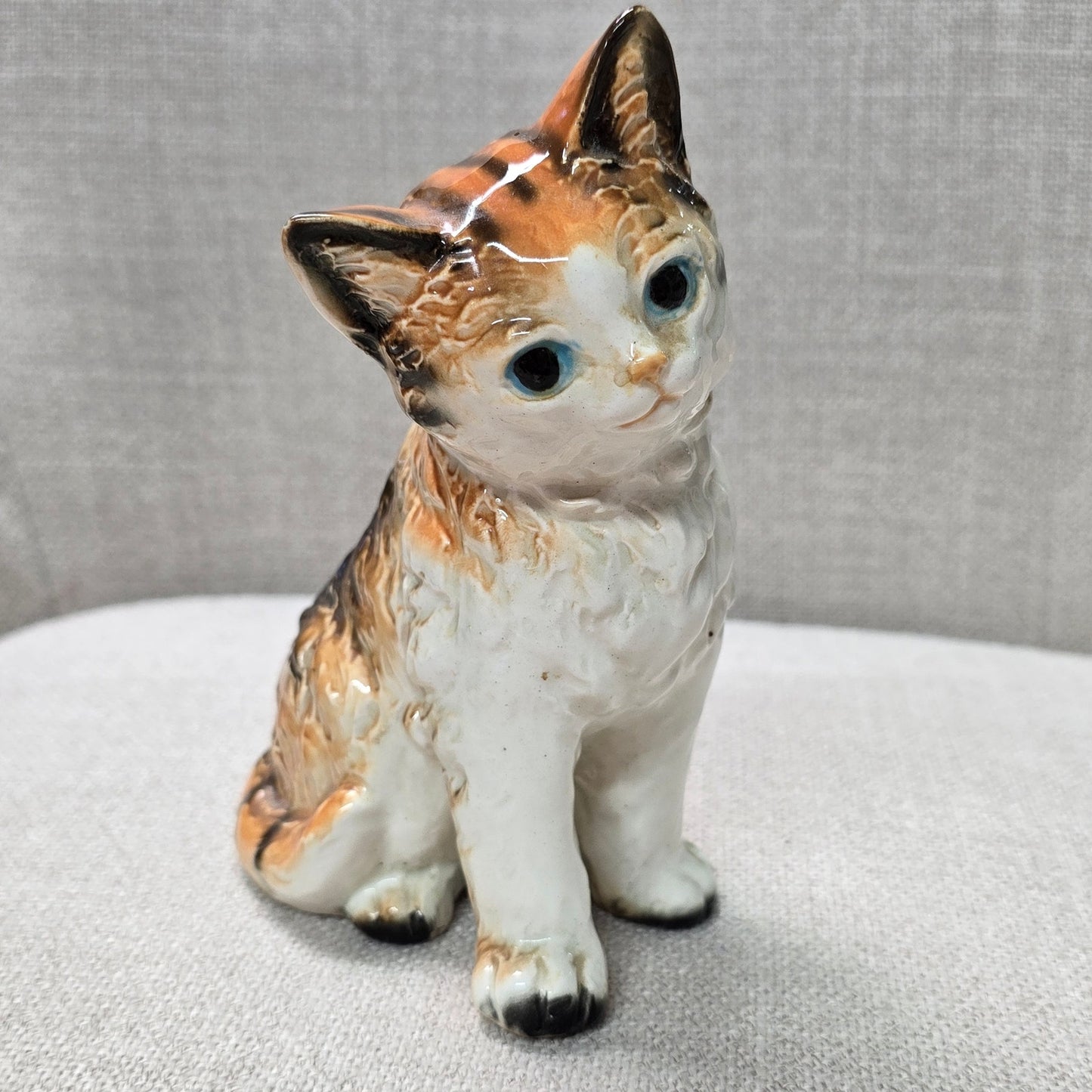 Vintage 50s Nippon Yoko Boeki Co Japan Orange Cream Cat Figurine Tabby