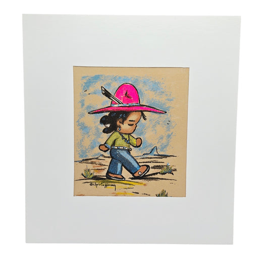 Gerda Christoffersen Signed Tewa Silk Screen Print Native American Child Papoose