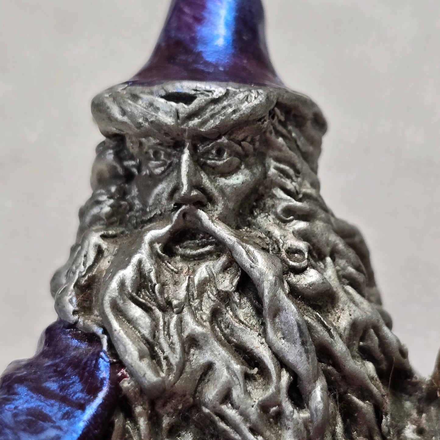 MWFP 1991 Masterworks Pewter Warlock Wizard Spell Master Mini Figurine 5", Flaw