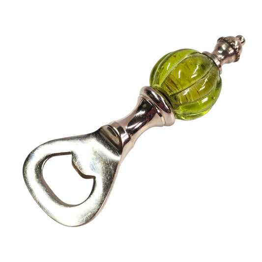 Vintage Green Melon Glass Bottle Opener, Uranium Glow