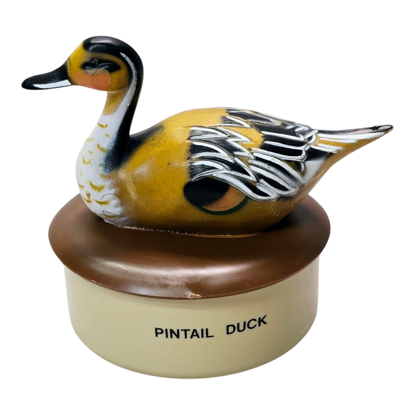 Set of 2 Vintage Duck Trinket Boxes, Hand Painted Duck Utility Box Hard Plastic NIB