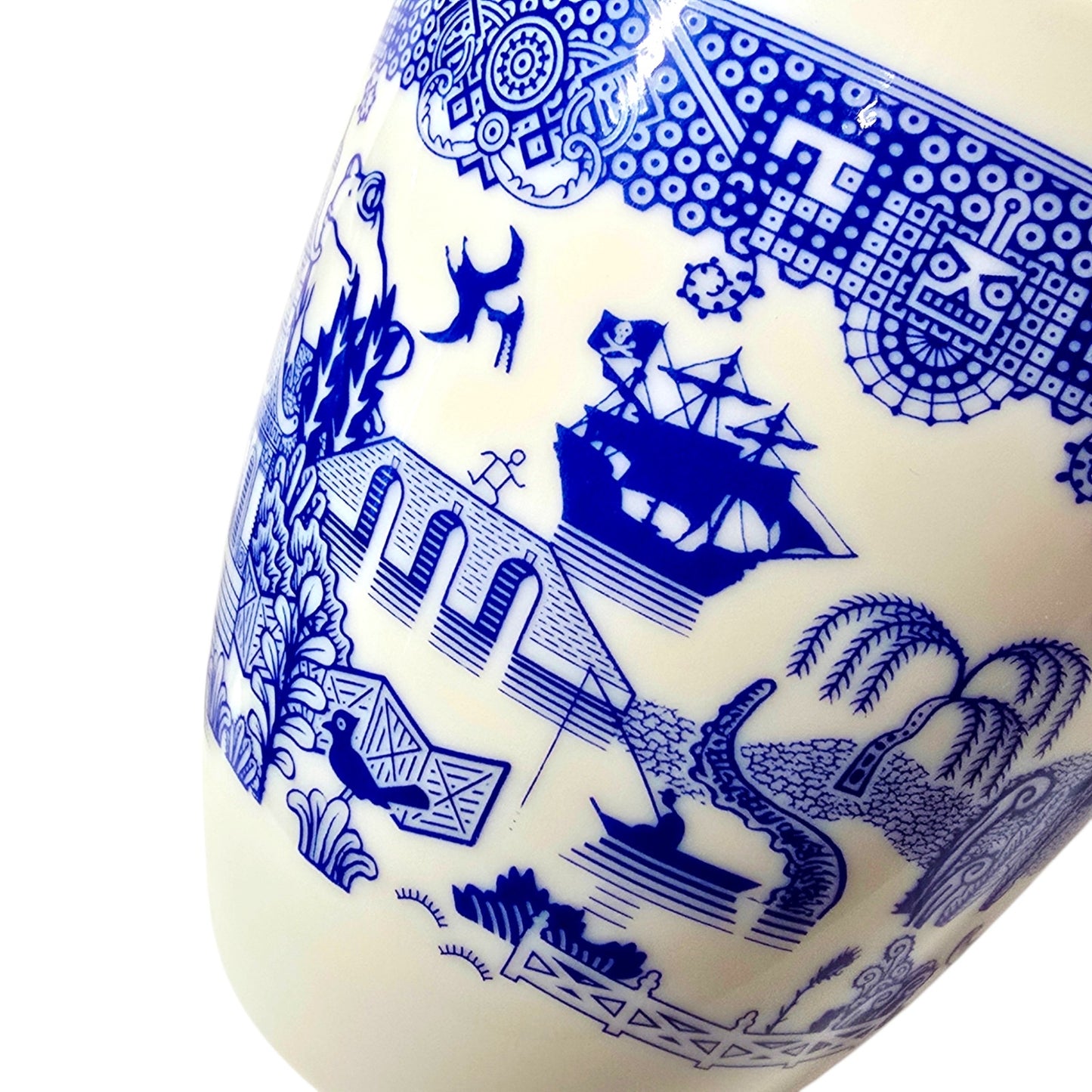 Calamityware Things Could Be Worse Mugs Set of 2 Blue White Porcelain Coffee Mug