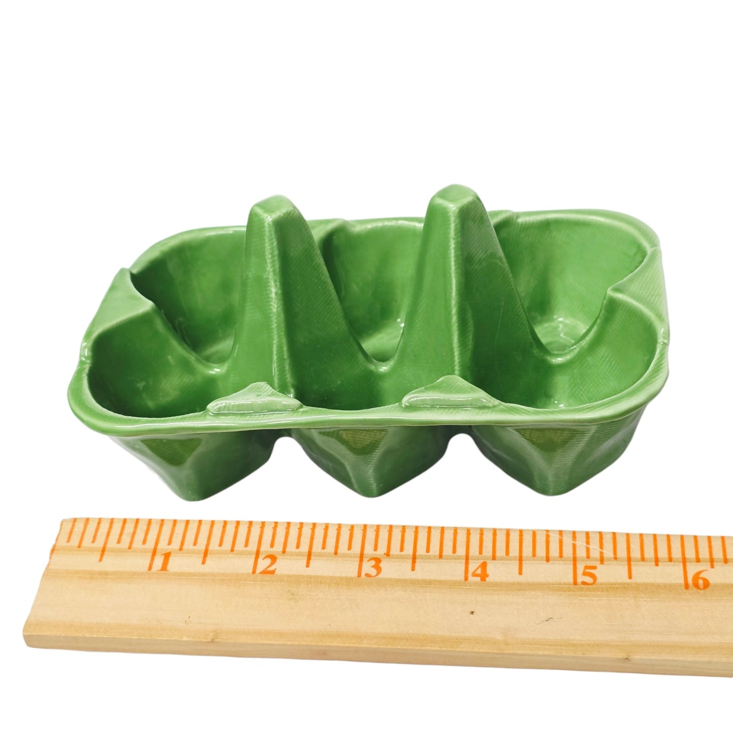 Anthropologie Biscuit Ceramic 6-Cup Egg Crate Green Farmhouse Egg Holder