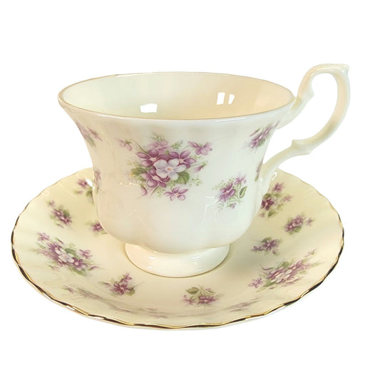 Royal Albert England Bone China Sweet Violets Cup and Saucer Set