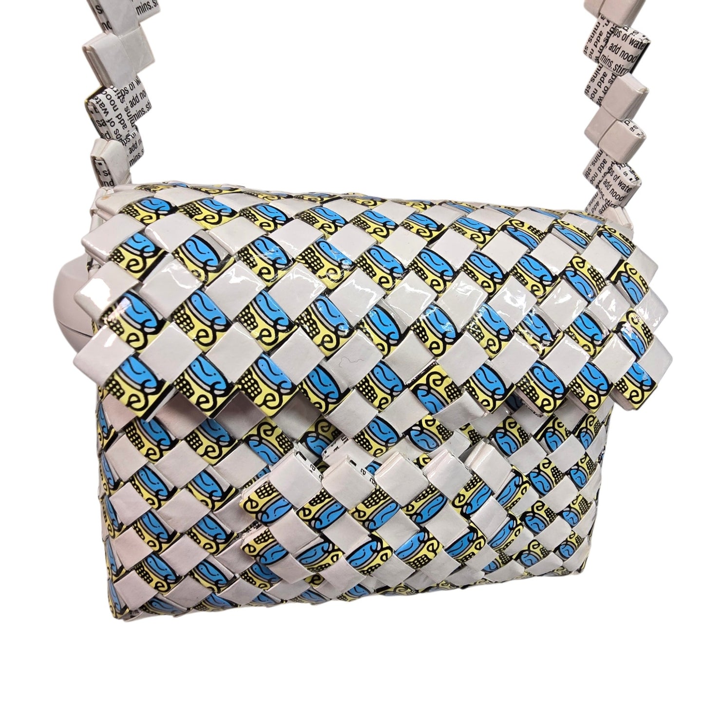 Handmade Woven Candy Wrapper Purse Child's Crossbody Bag Upcycled Sustainable