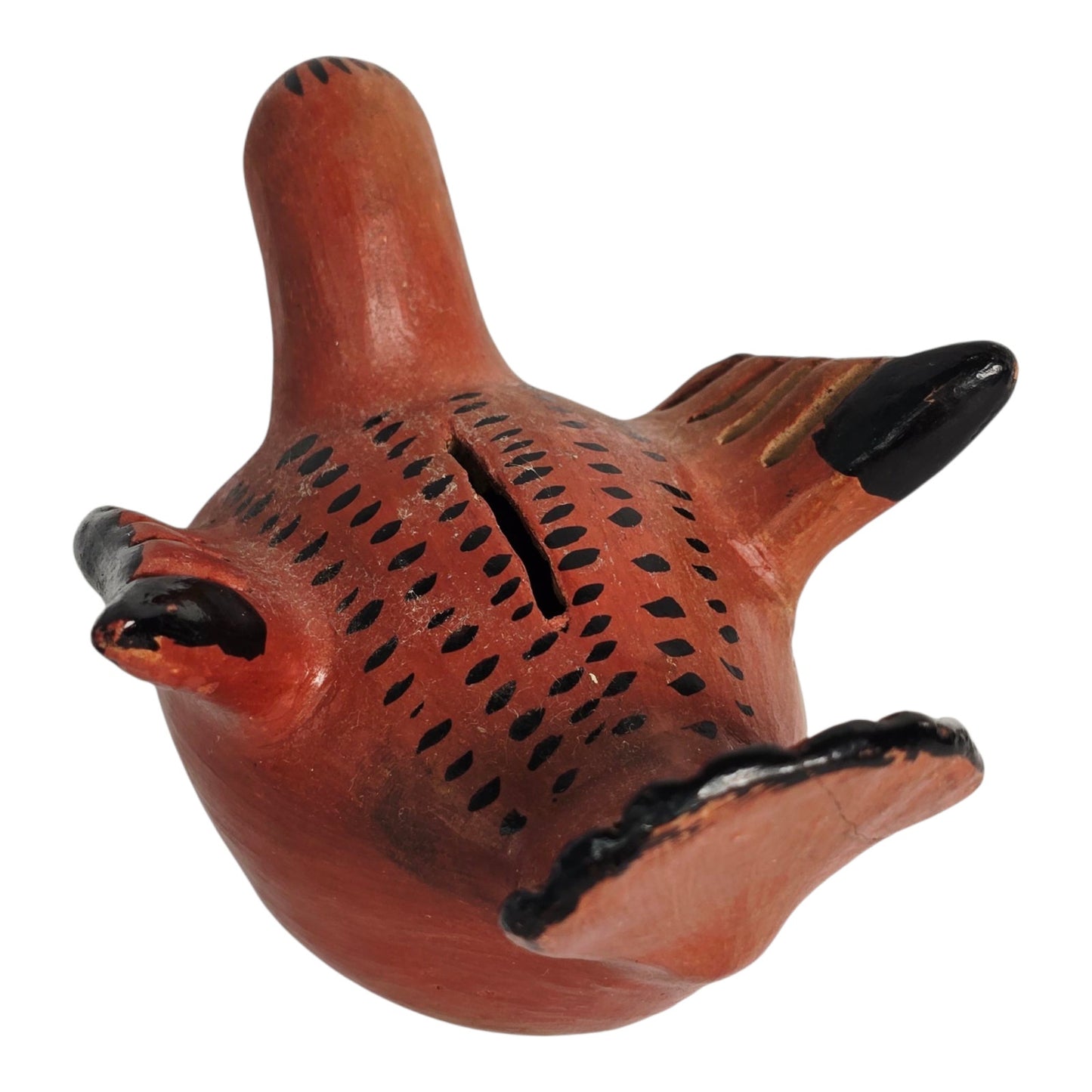 Tonala Pottery Penny Bird Mexican Folk Art Ceramic Coin Bank