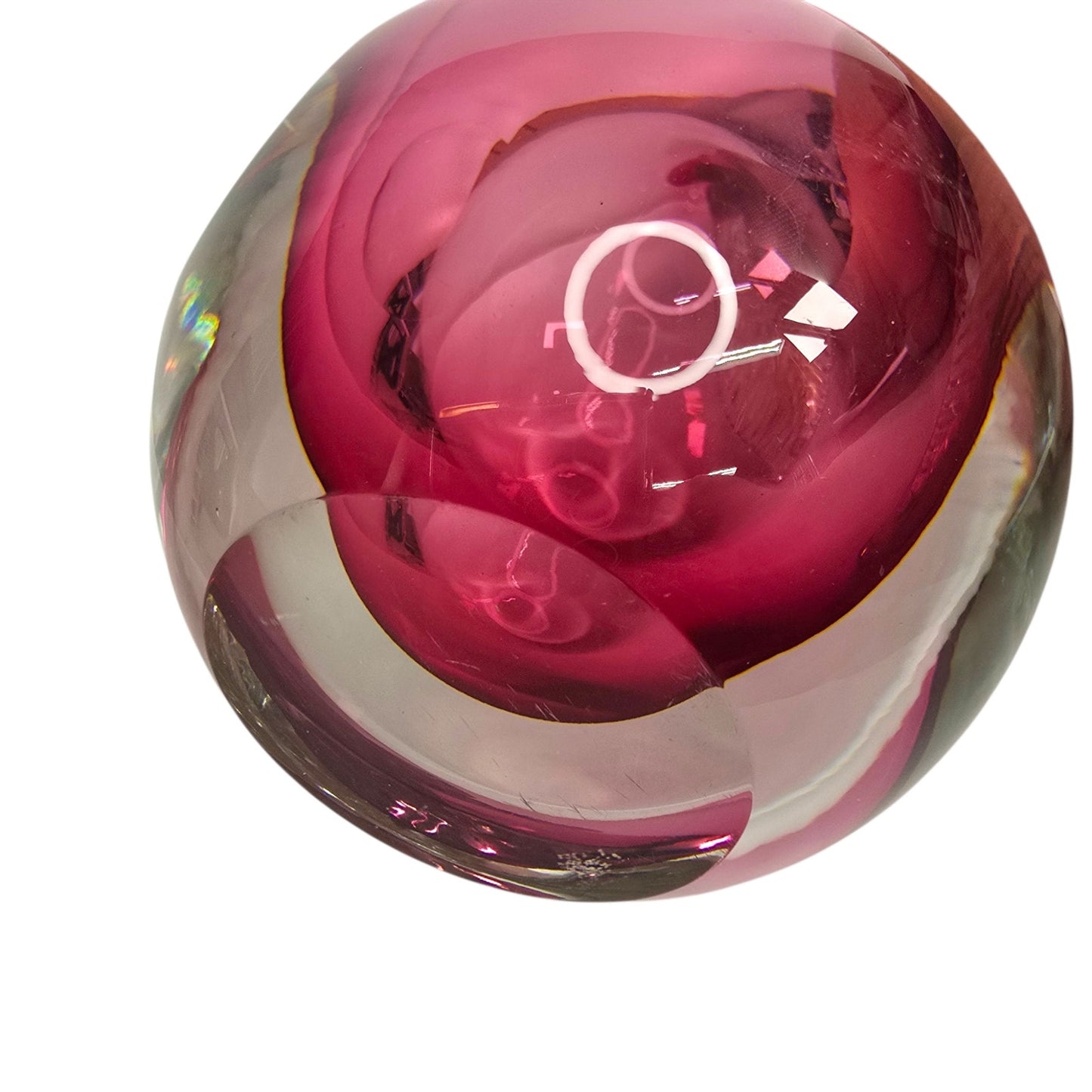 Alfredo Barbini Murano Sommerso Glass Pear Weil Ceramics Cranberry Adventurine