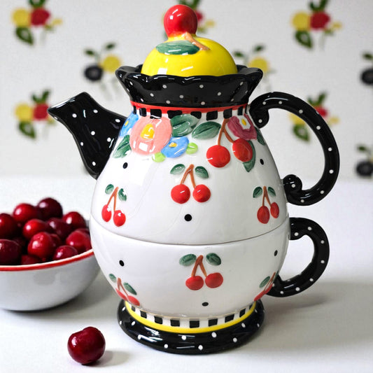 Mary Engelbreit CHERRIES Oh SO BREIT Tea-For-One ME Vintage