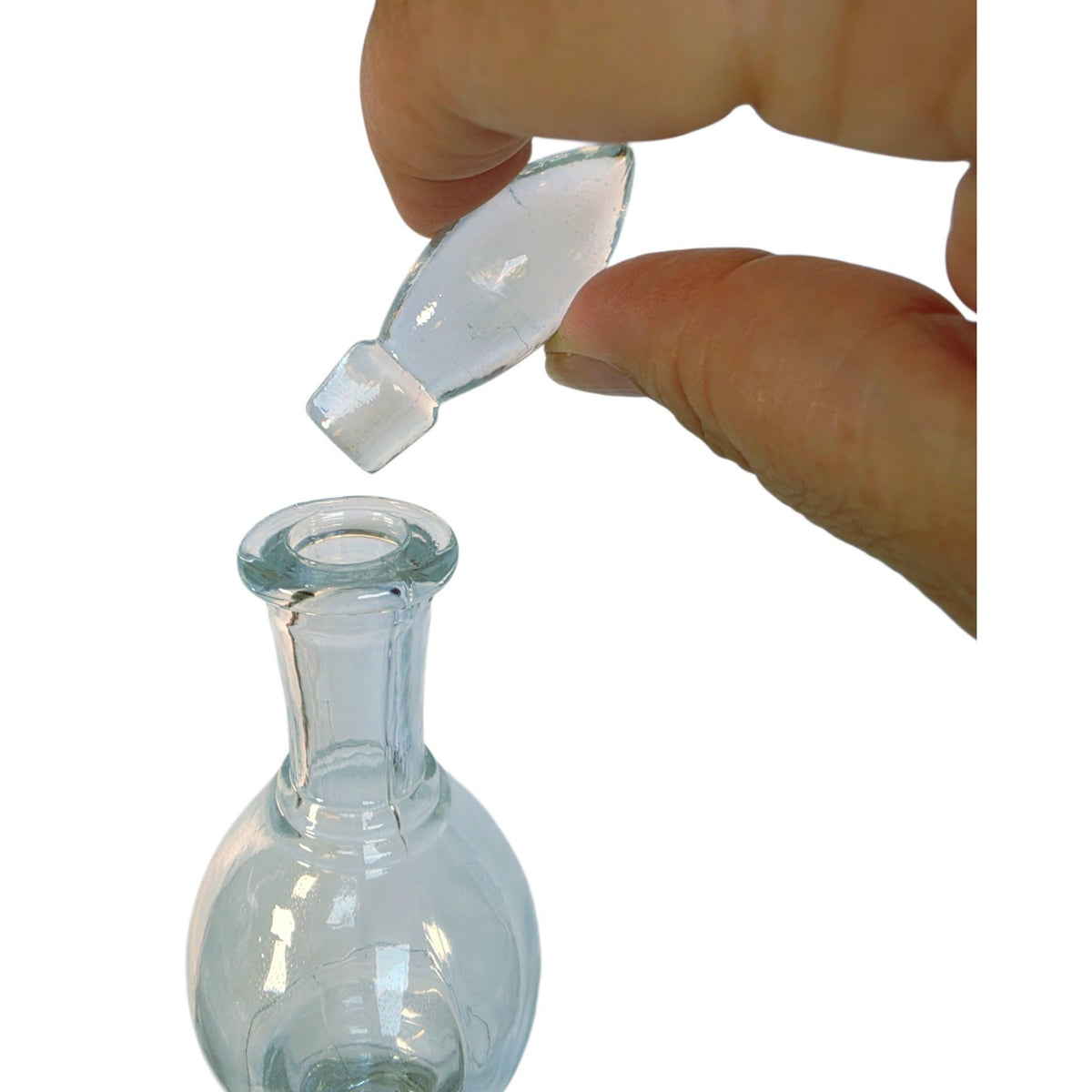 Vintage Pharmacy Show Globe 3-Pc Apothecary Display 12.75" Original Stopper