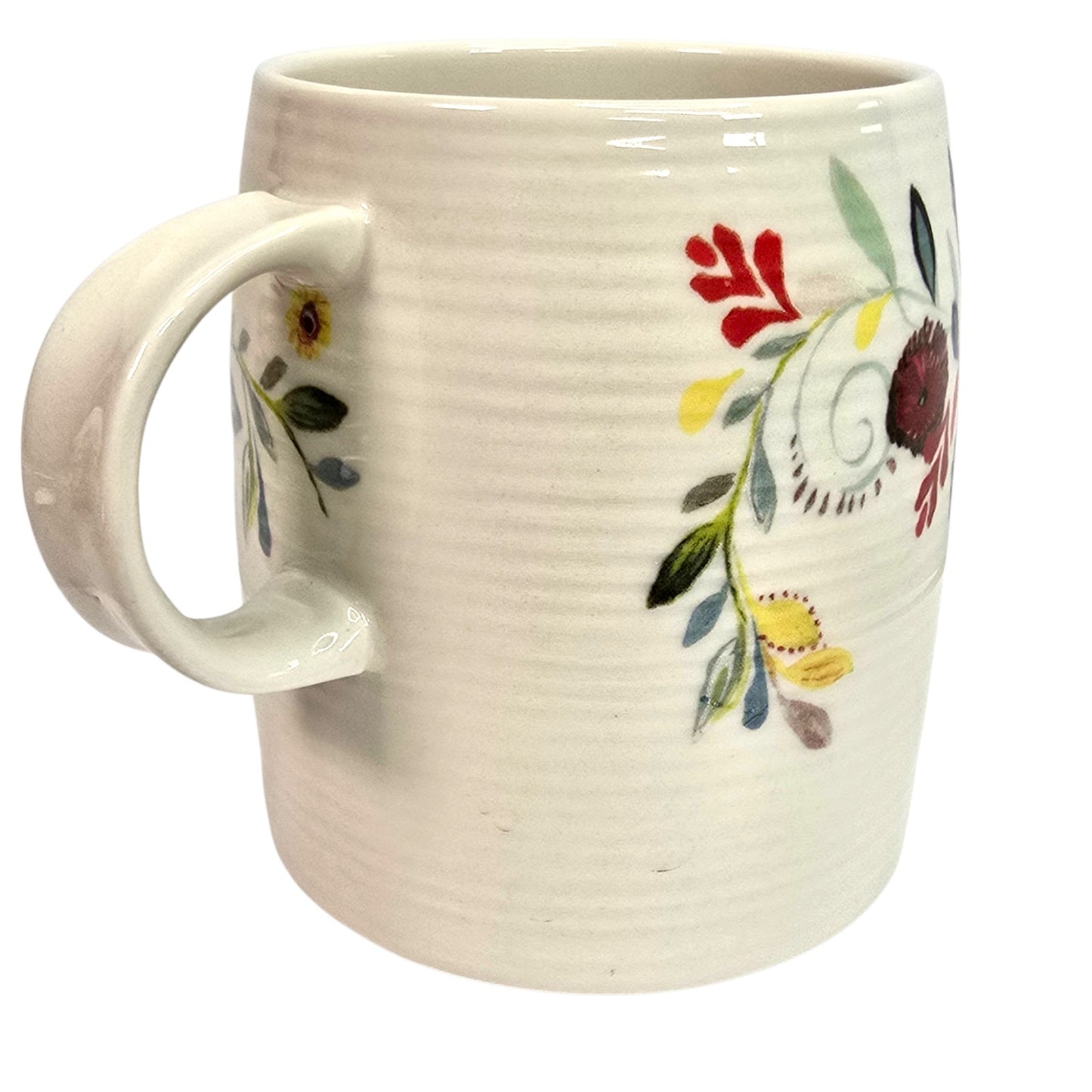 Anthropologie Petal Palette Monogram Mug Letter S Floral Starla M. Halfmann