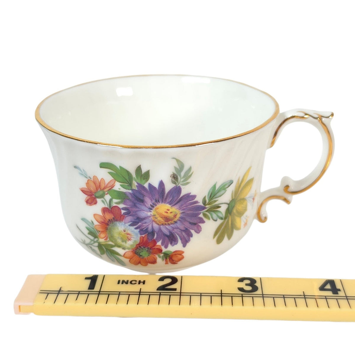 Vintage Oakley England Fine Bone China Floral Tennis Set Cup Snack Plate