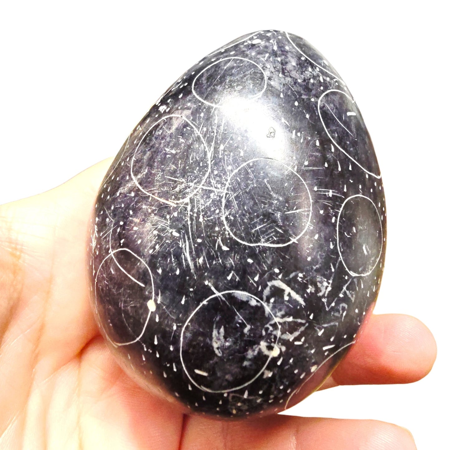 4 Hand Carved African Kisii Soapstone Eggs Kenya Decorative Stone Paperweights