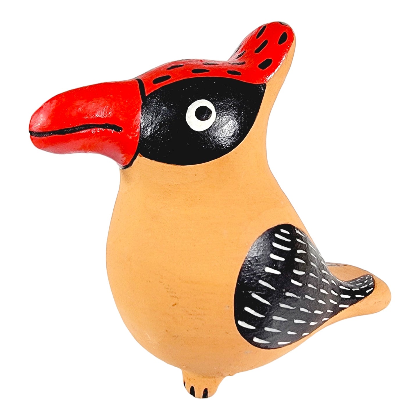 Terra Cotta Woodpecker Tropical Bird, Pottery Bird Figurine, West Elm Nicaragua