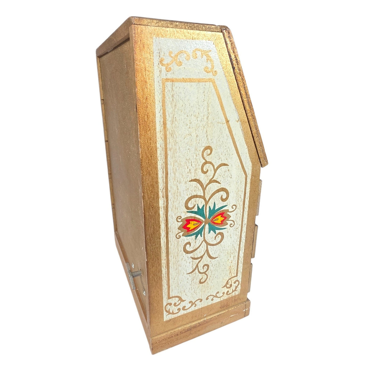 Vintage Italian Florentine Wood Musical Jewelry Box Toyo Impossible Dream