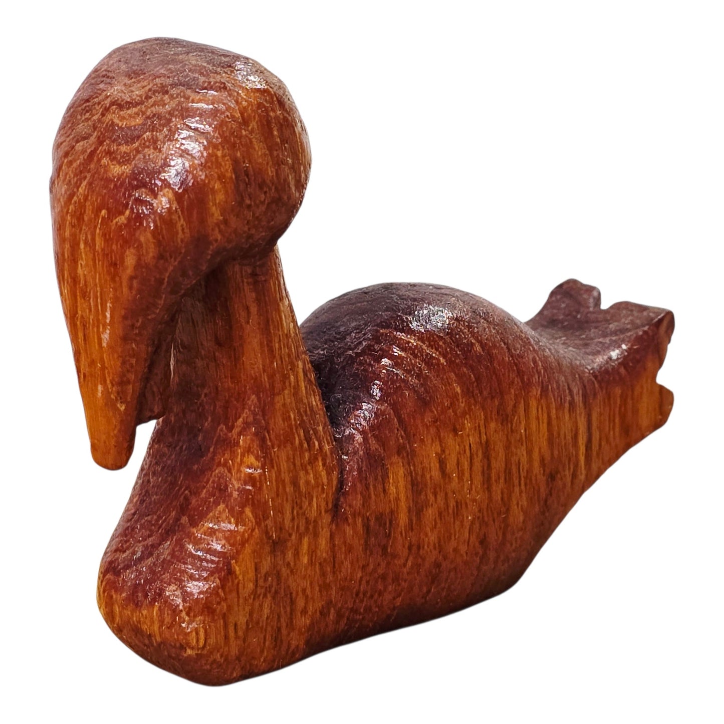 Vintage Hand Carved Wooden Bird Figurine Small 3.5" Folk Art Animal