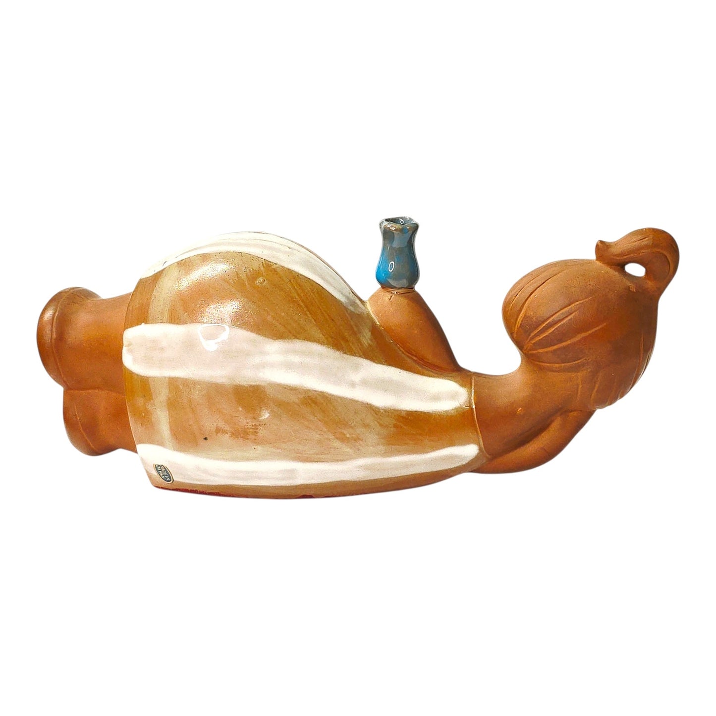 Vintage Big Eye Girl Candle Holder 1960s Japan Ceramic Reclining Figurine Kitsch