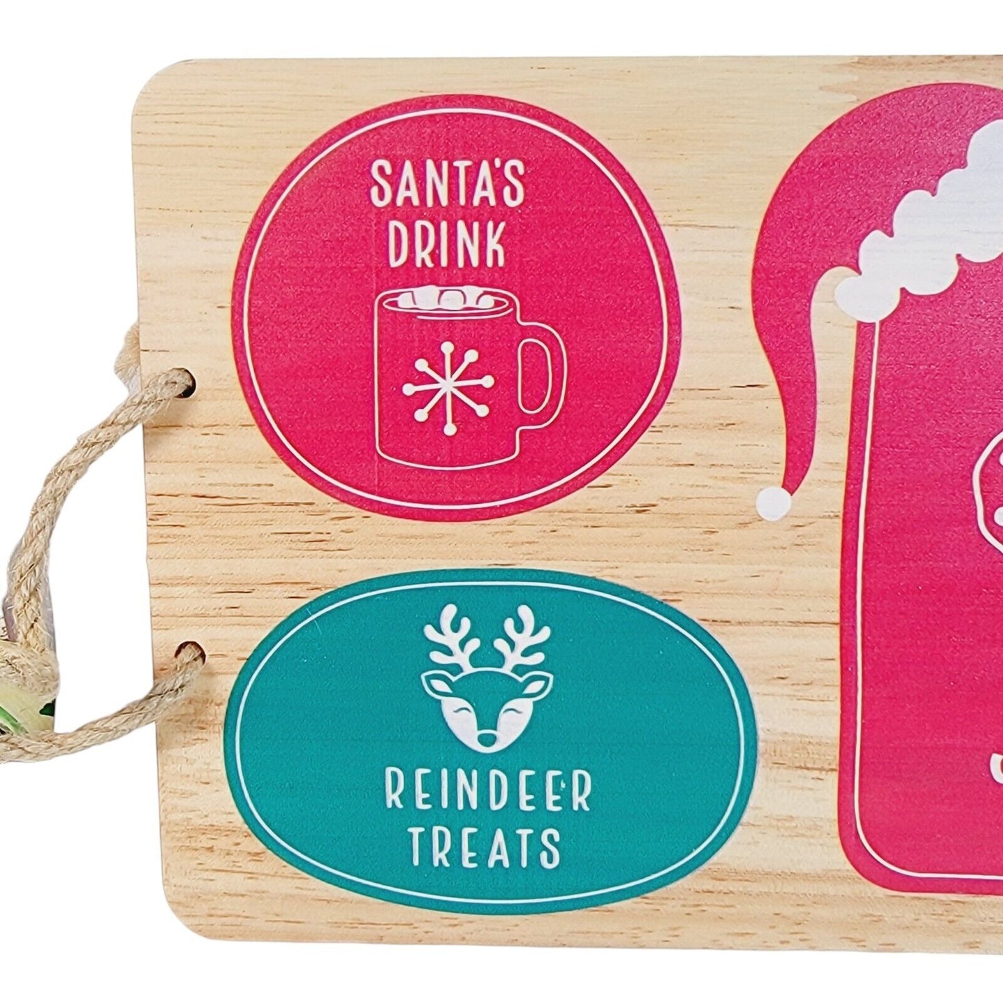 Target Christmas Wood Santa Cookie Tray: Santa Snacks, Drink, Reindeer Treats