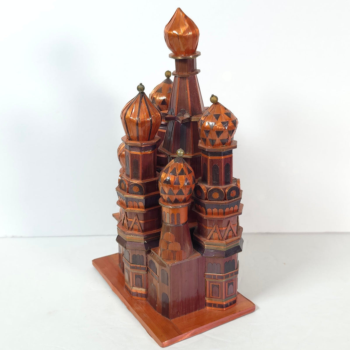 Vintage Saint Basil's Cathedral Straw Marquetry Souvenir Model