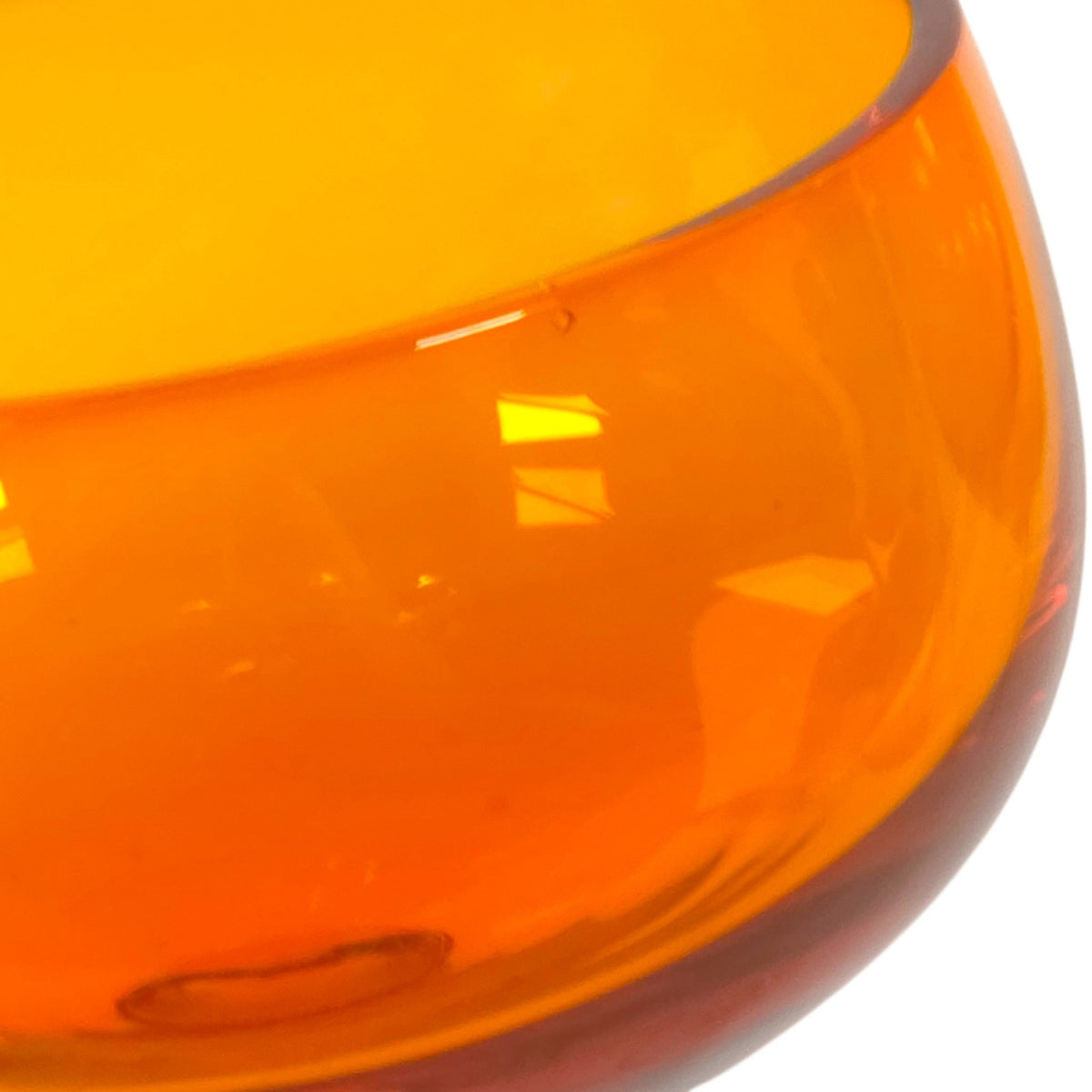 Vtg Roscher & Co. Amber Orange Long Stem Cocktail Glasses Set of 2 UV React 8.5"