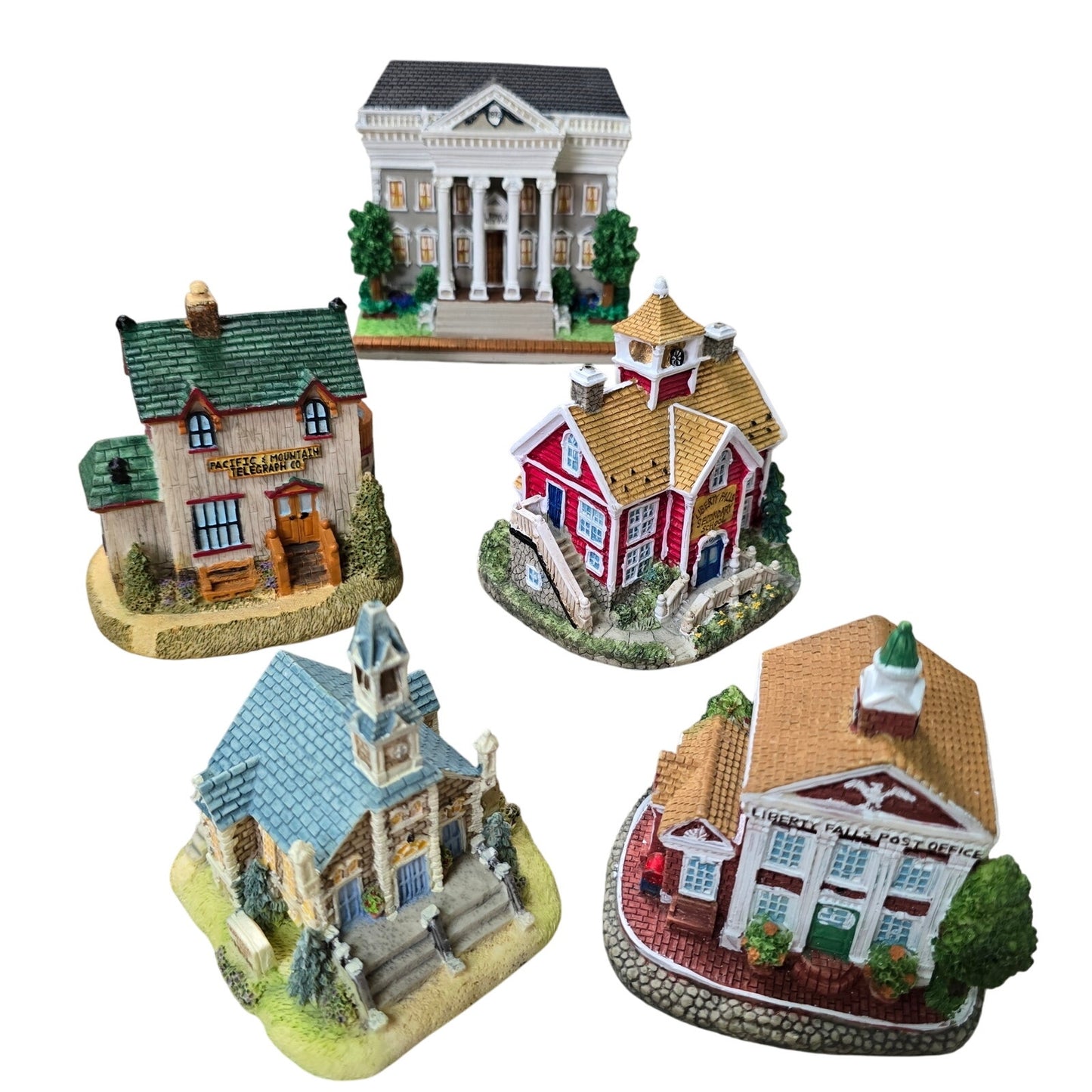 Liberty Falls Village Lot 5 Miniature Community Buildings Americana Decor