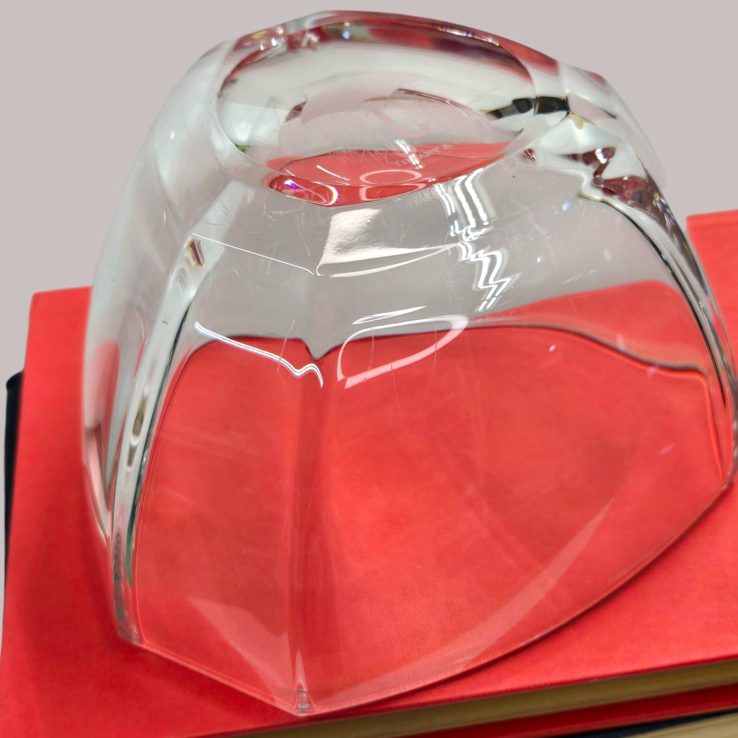 Tiffany & Co Travelers Umbrella Etched Crystal Display Bowl Elegant 6.5" Classic Heavy