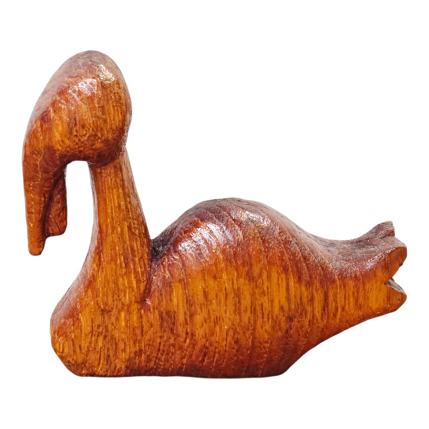 Vintage Hand Carved Wooden Bird Figurine Small 3.5" Folk Art Animal
