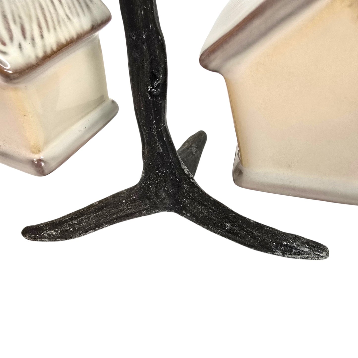 Pottery Barn Birdhouse Salt and Pepper Shakers Metal Display Tree